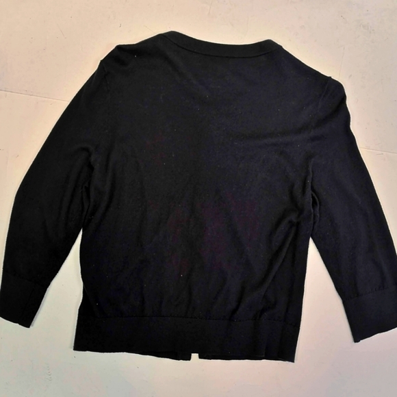 VINTAGE Kate Spade Sparkle Black Cardigan size L | Fine Rhinestone Detail - Picture 7 of 13